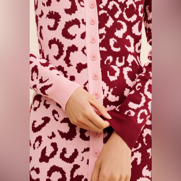 Farm Rio Mixed Leopard Knit Midi Dress - Picture 4 of 7